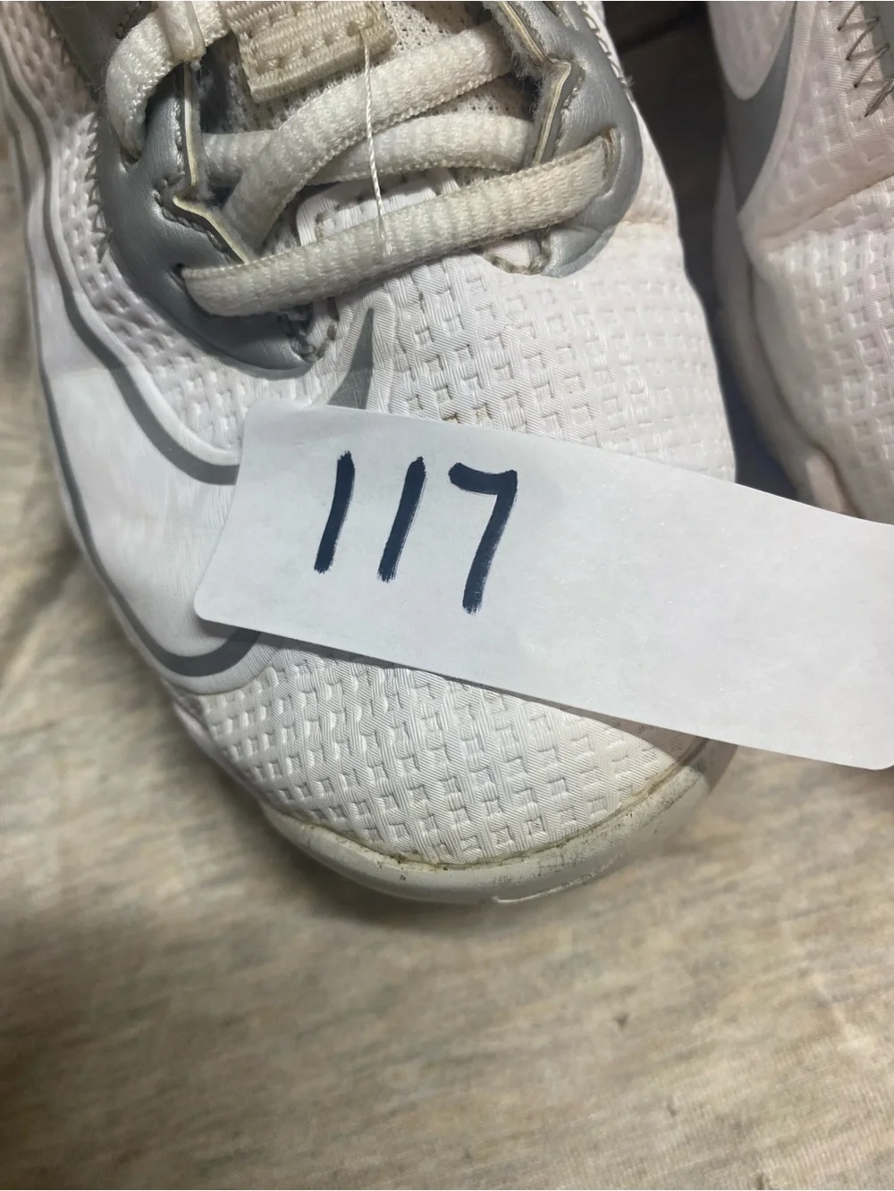 Nike White and Gray Low-Top Athletic Sneakers